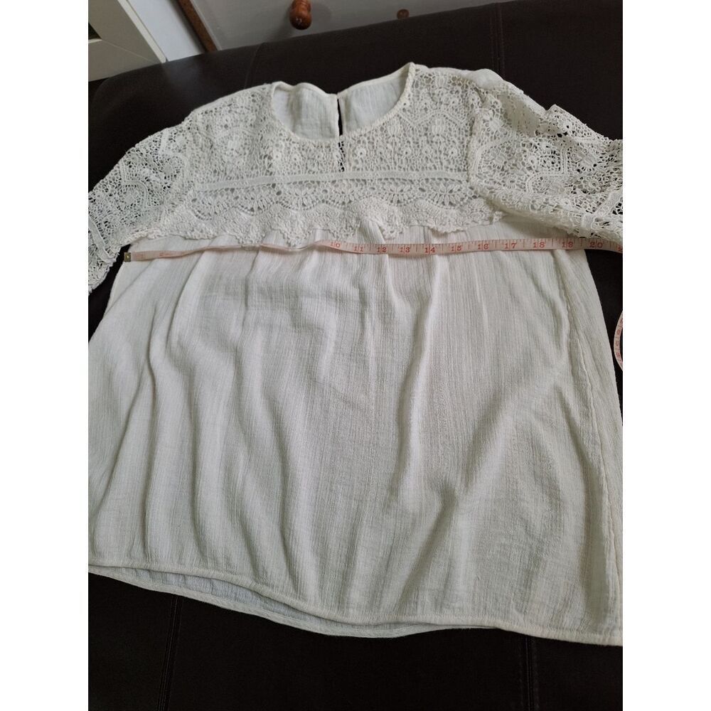 Sezane Ivory Lace Crochet Blouse Top - Picture 11 of 12